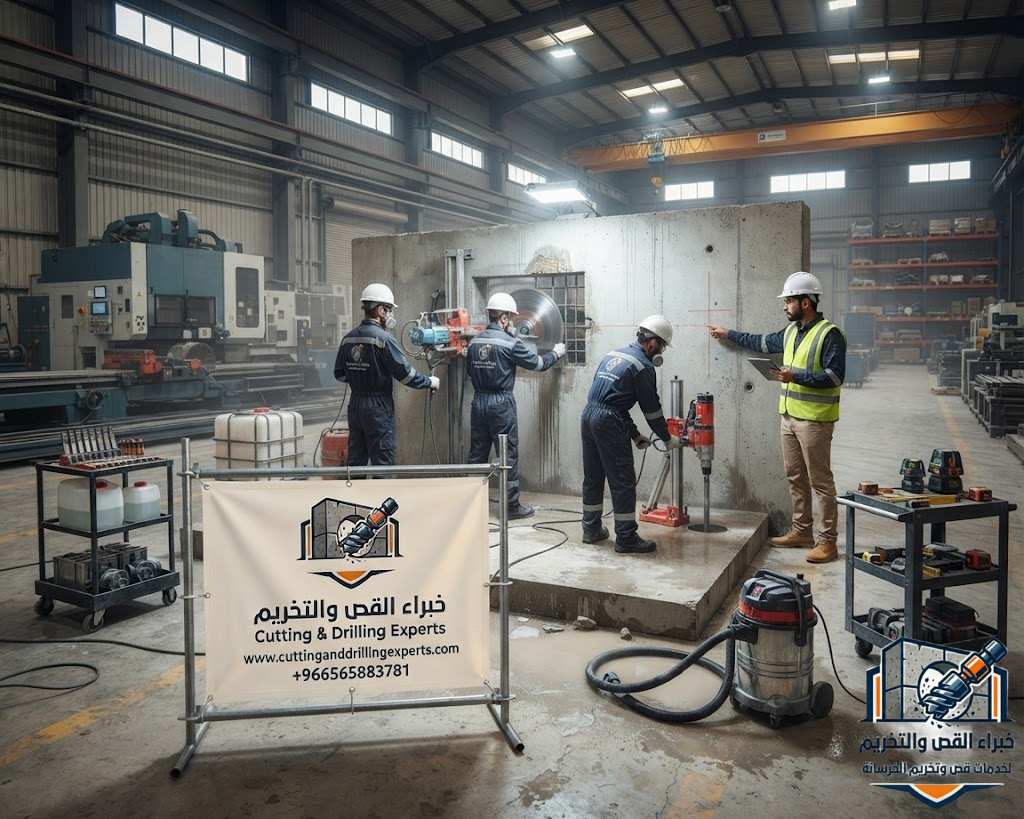 مقاول قص وتخريم خرسانة رابغ لتنفيذ قص الجدران والأسقف وفتح الكور بأحدث الأجهزة وبدون تشققات
